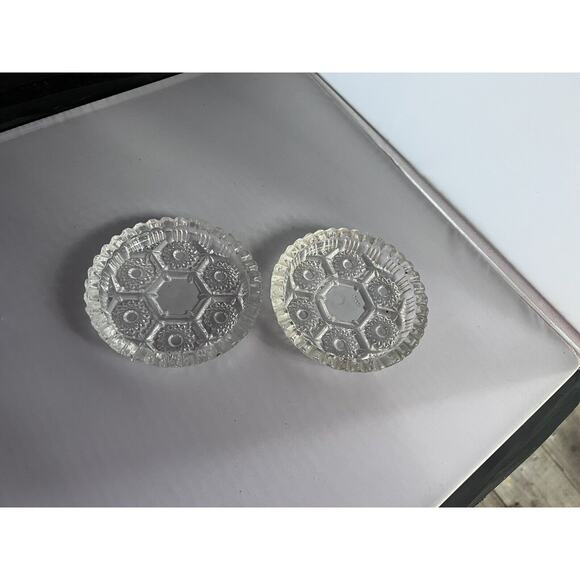 Vintage Italian Pressed Glass Ashtray -set Of Two - Picture 4 of 7
